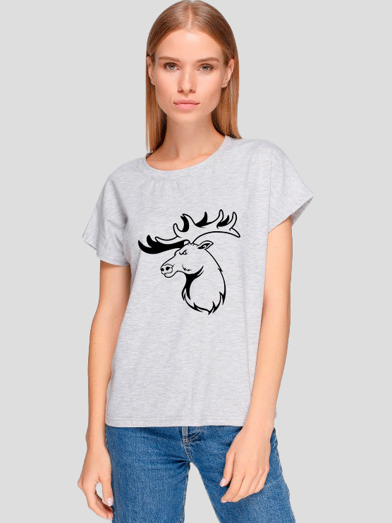 серая футболка с принтом