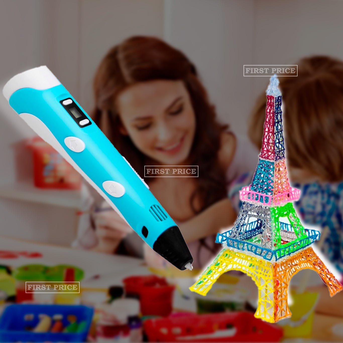 

3D ручка PEN-2 UTM c LCD дисплеем и набором пластика Синяя 702