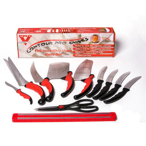 

Униврсальный набор для кухони ножи Contour Pro Moltis Knives + ножницы и магнитная рейка (11 предметов)