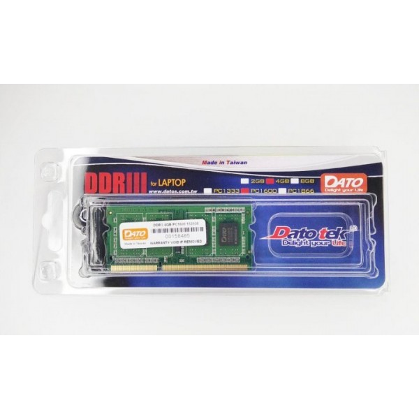 

Модуль оперативної пам'яті DATO DDR3 4GB 1600 MHz CL11 SODIMM (DT4G-1600SD)