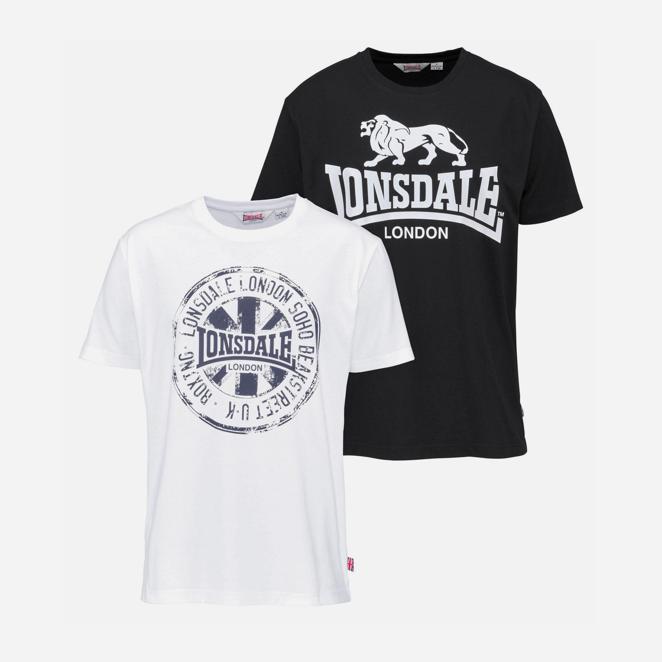 

Футболка Lonsdale 113670-1500 XL 2 шт Black/White
