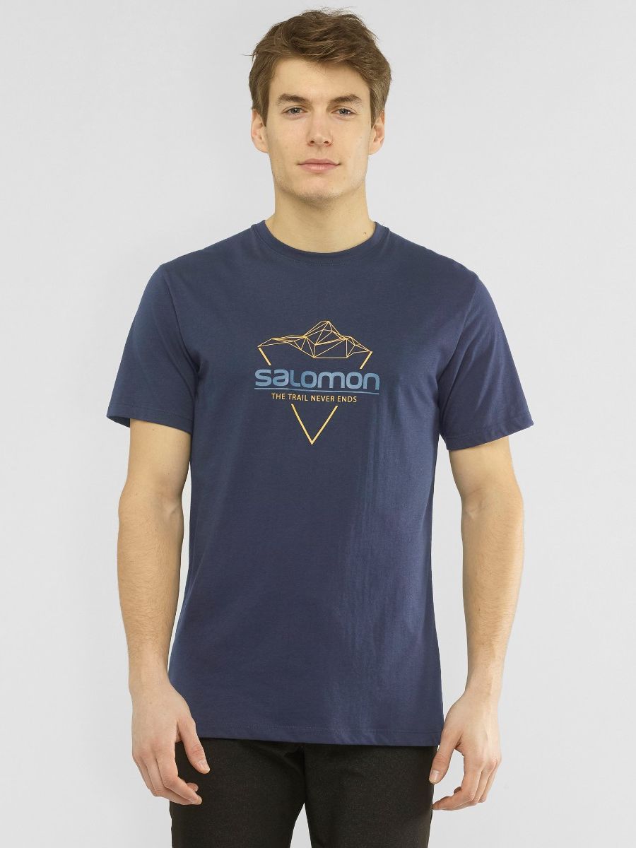 

Футболка Salomon Blend Logo Tee M LC1408400 S Синяя