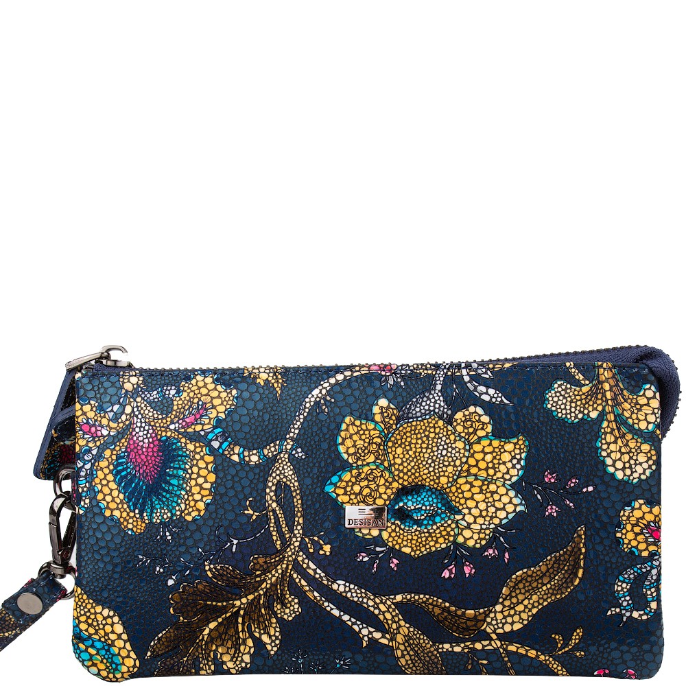 

Косметичка-клатч кожаная Desisan 063-415 хохлома