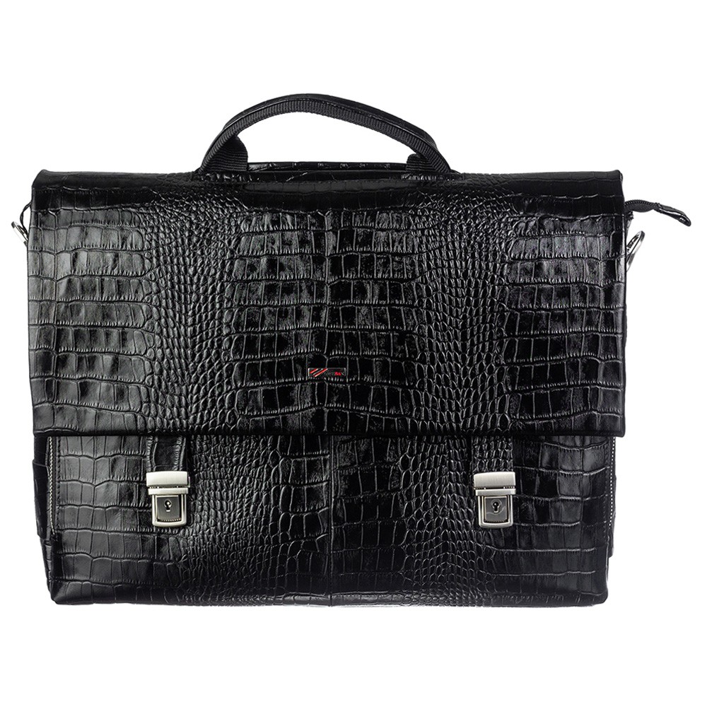 

Портфель кожаный Desisan1315-11 черный кроко