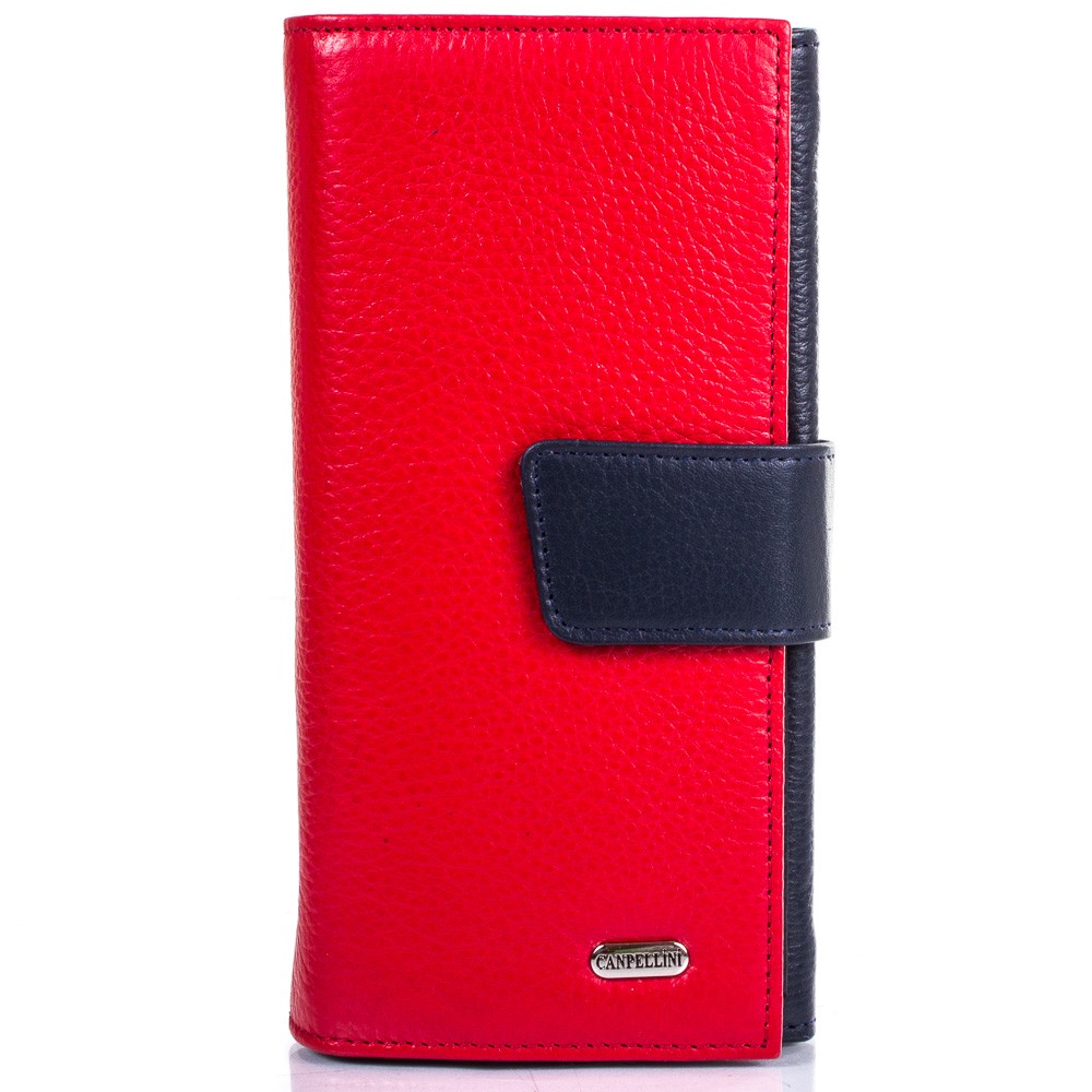 

Кошелек женcкий кожаный CANPEL 700-172pl красно-синий флотар