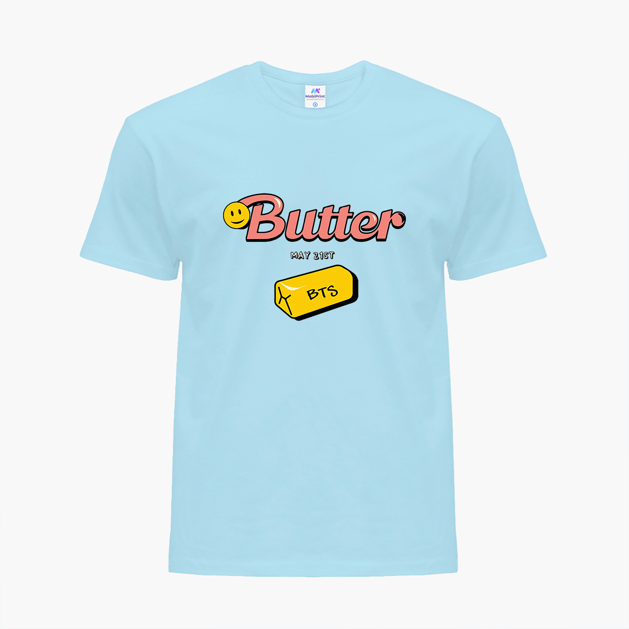 

Детская футболка для девочек БТС (Butter BTS) (25186-3257-34) 134-140 см Хлопок Голубой