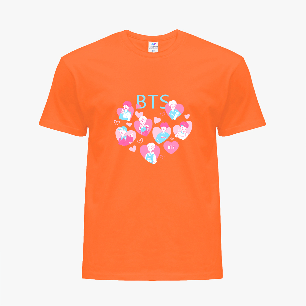 

Детская футболка для девочек БТС (BTS) (25186-3263-52) 134-140 см Хлопок Оранжевый