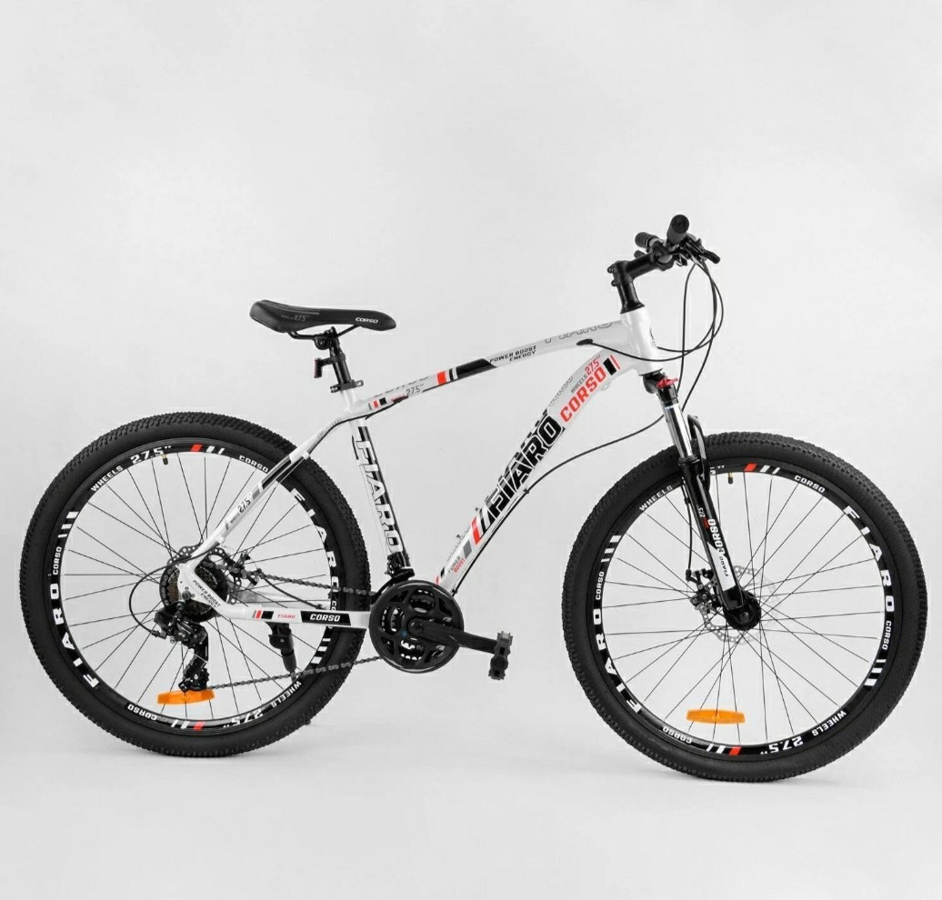 

Велосипед Спортивный CORSO FIARO 27.5 дюймов 19 рама белый