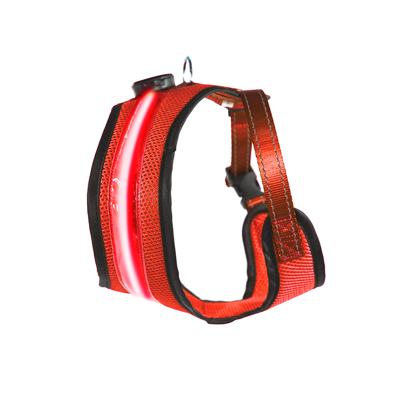 

LED шлея для собак Friend HY-051005 Red M нагрудный ремень (F_6586-21348)