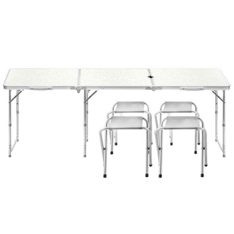 

Стол складной Lanyu L-3-U White с 4 стульями и отверстием для зонта туристический для пикника