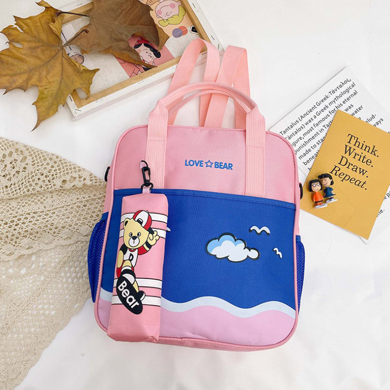 

Детский сумка-рюкзак Love Bear Lesko 6327 Rose для школы сада учебников (F_6841-23291)
