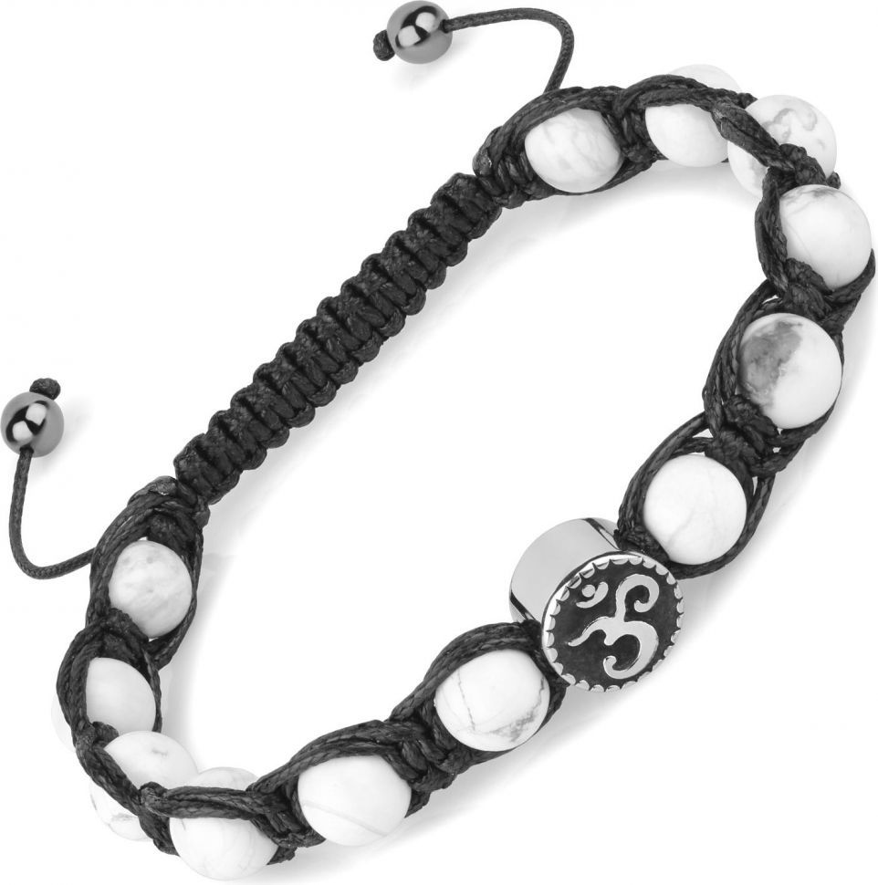 

Плетеный браслет Шамбала ручной работы из кахолонга Everiot LNS-3131 со знаком Ом (Размер: 20)