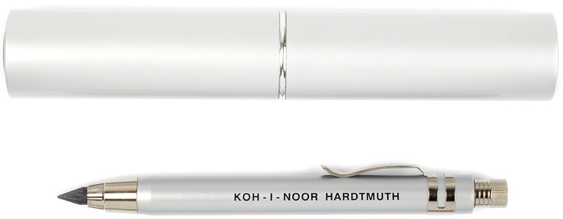 

Карандаш механический KOH-I-NOOR 5.6 мм металлический футляр Серебряный (5359)(8593539819967)