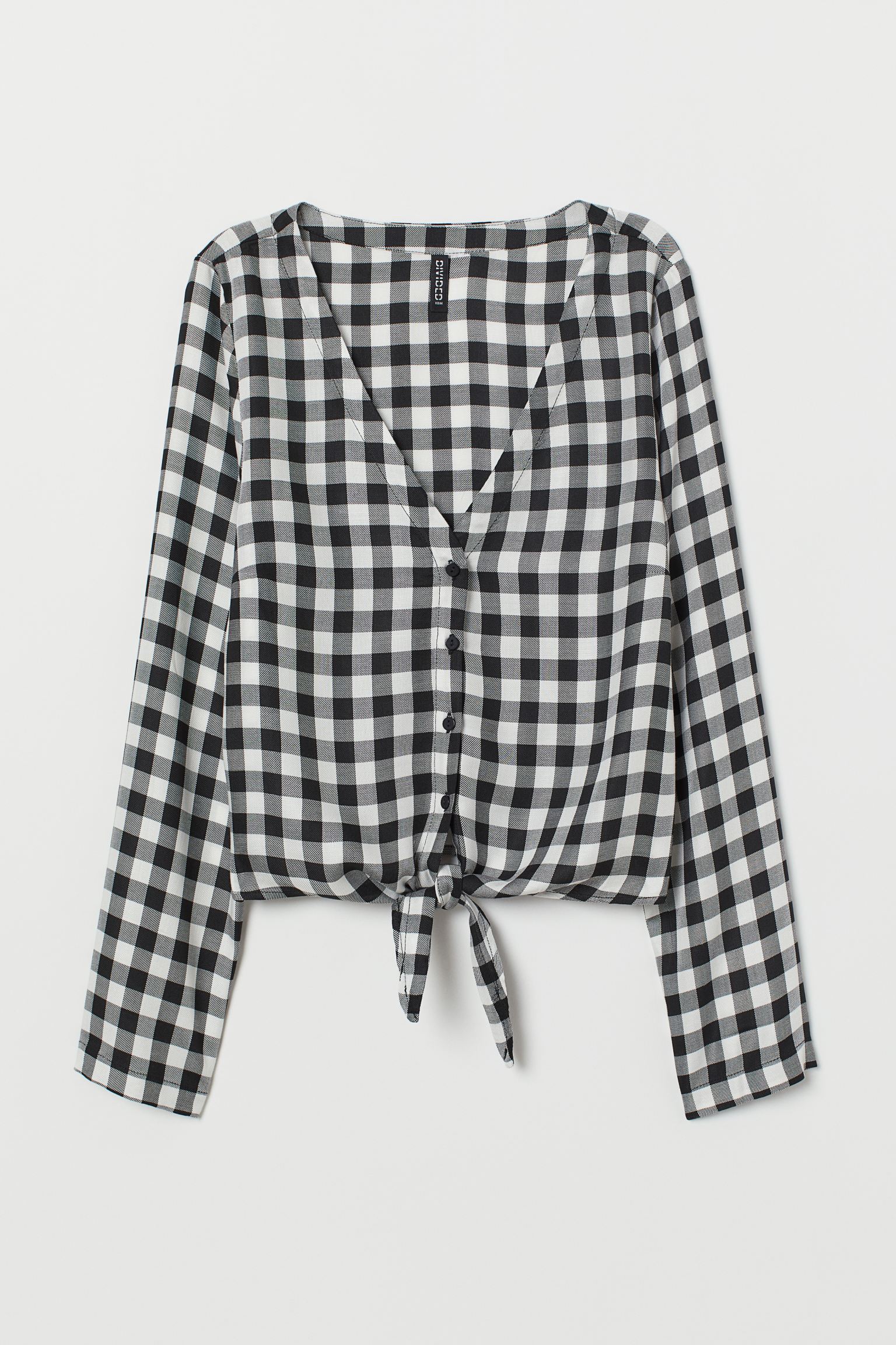 

Блуза H&M 38 черно белый клетка 7076958579