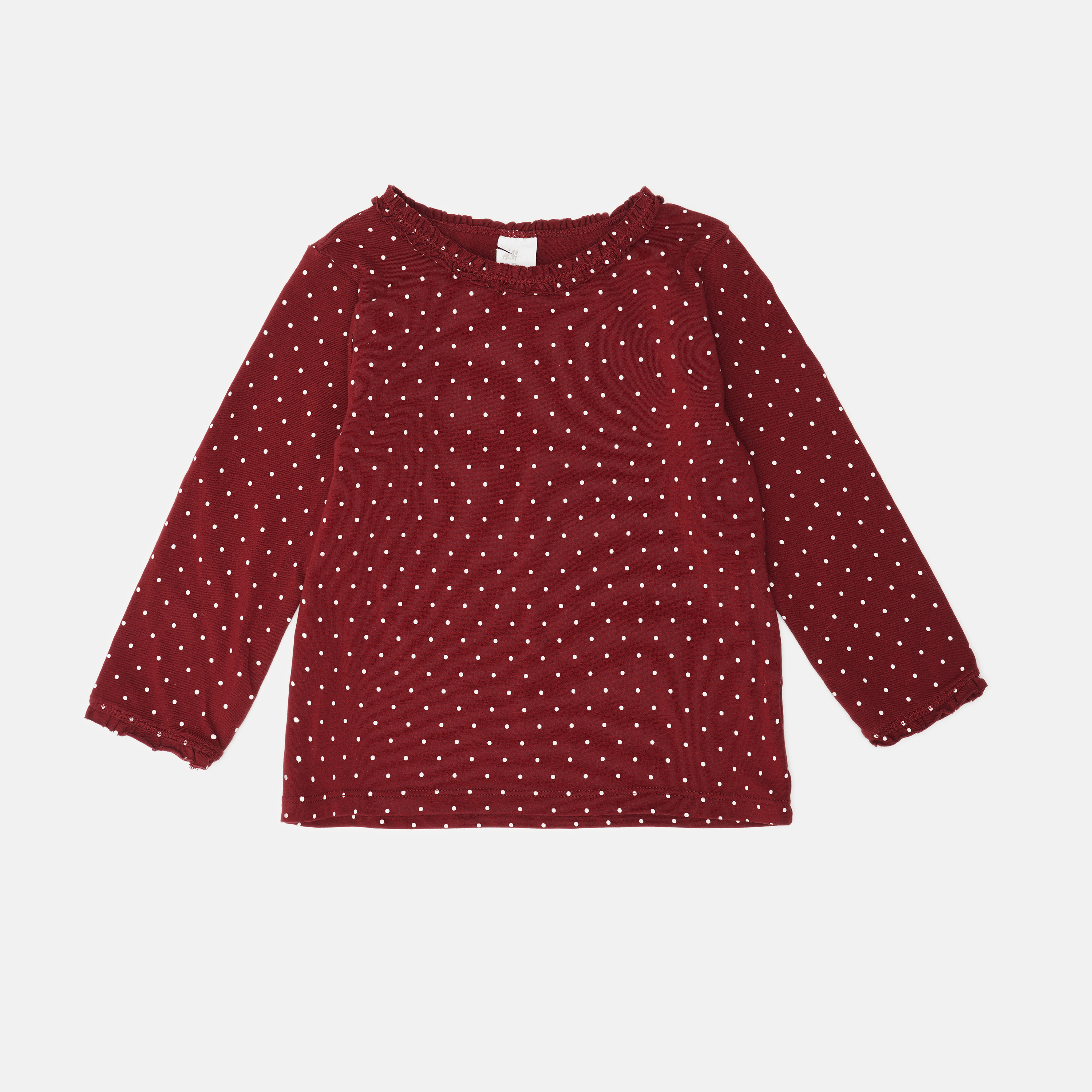 

Лонгслив H&M 92см бордовый горох 300486578722