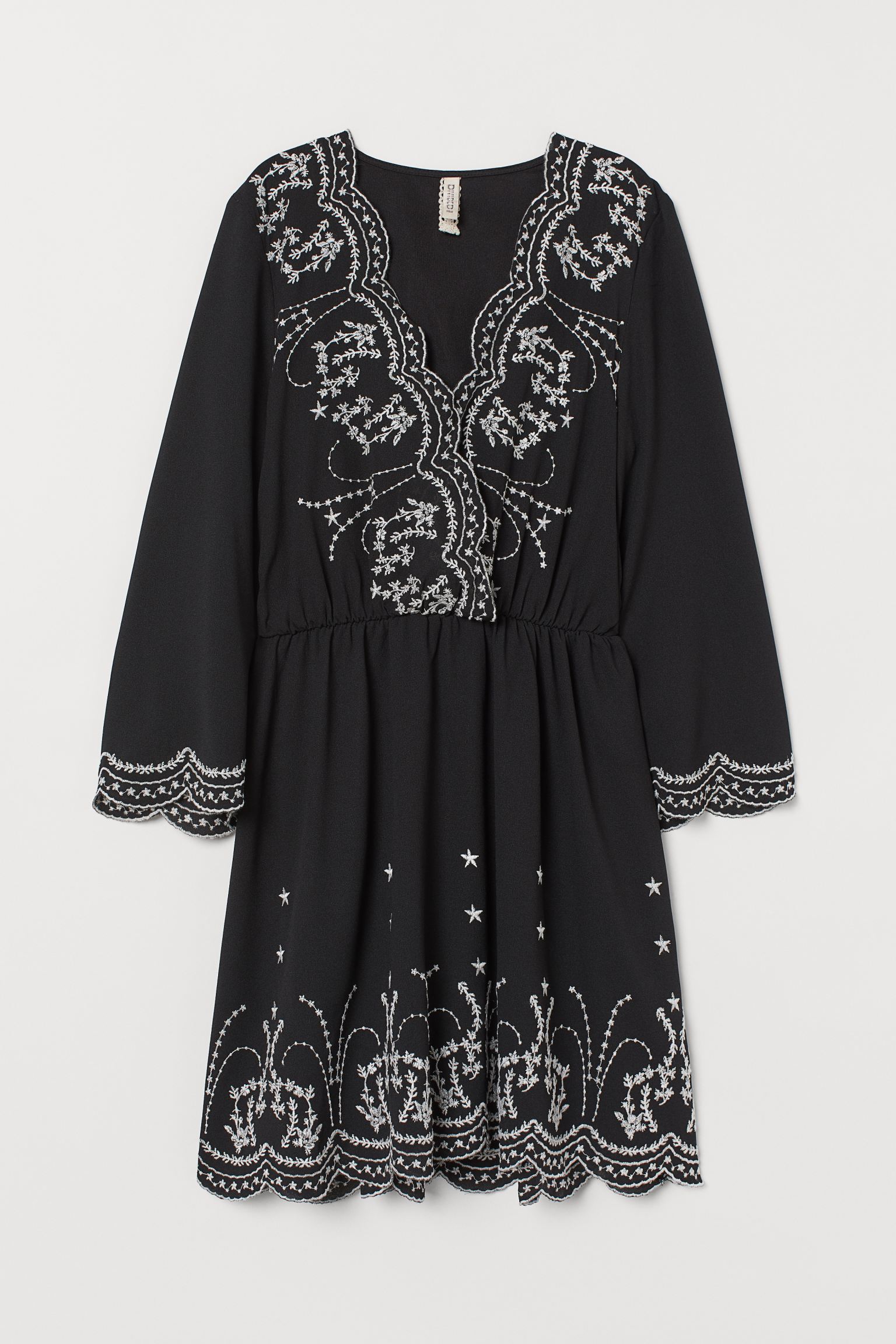 

Платье H&M  черный узор 31037088680, Платье H&M 34 черный узор 31037088680