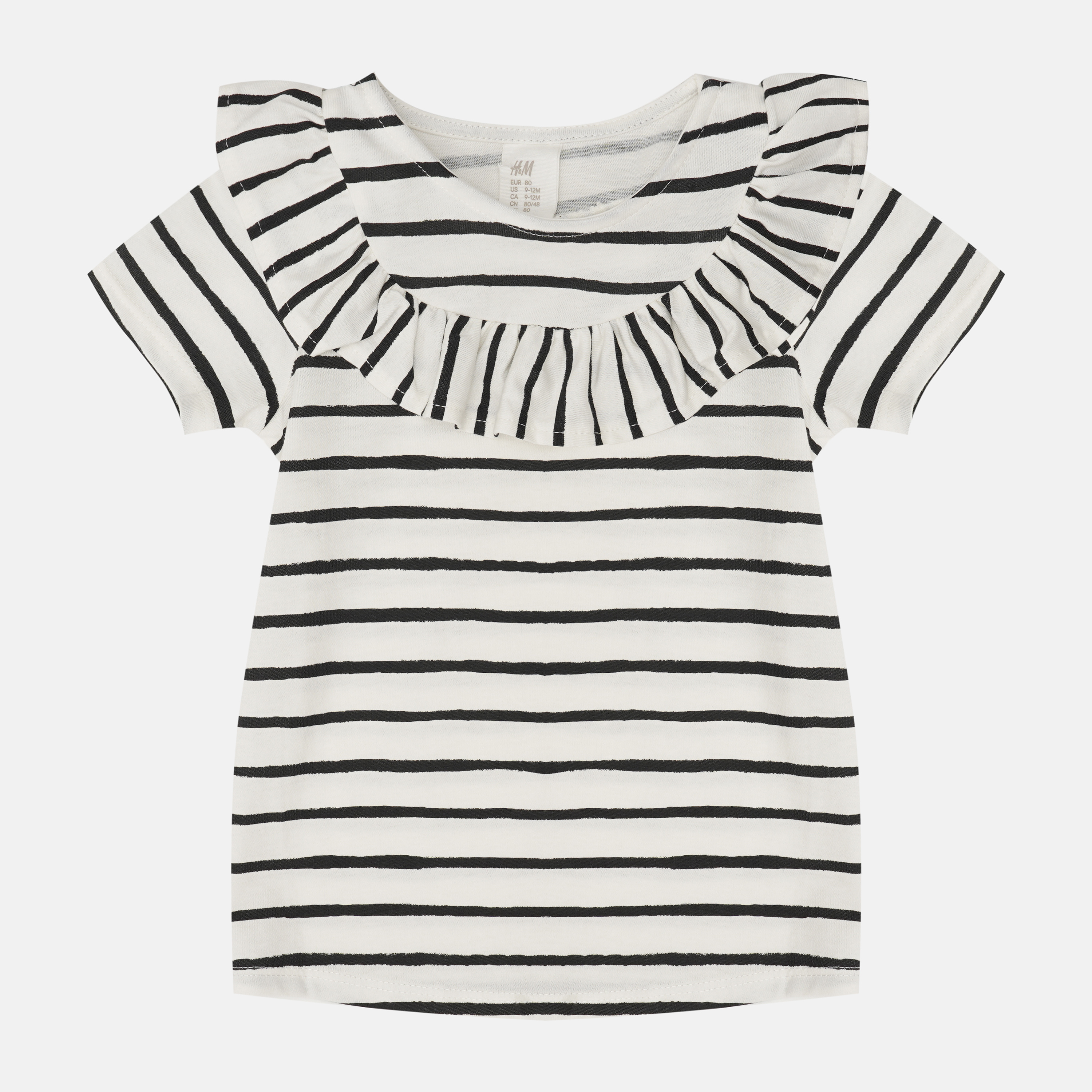 

Футболка H&M 80см белый черная полоска 4048115901