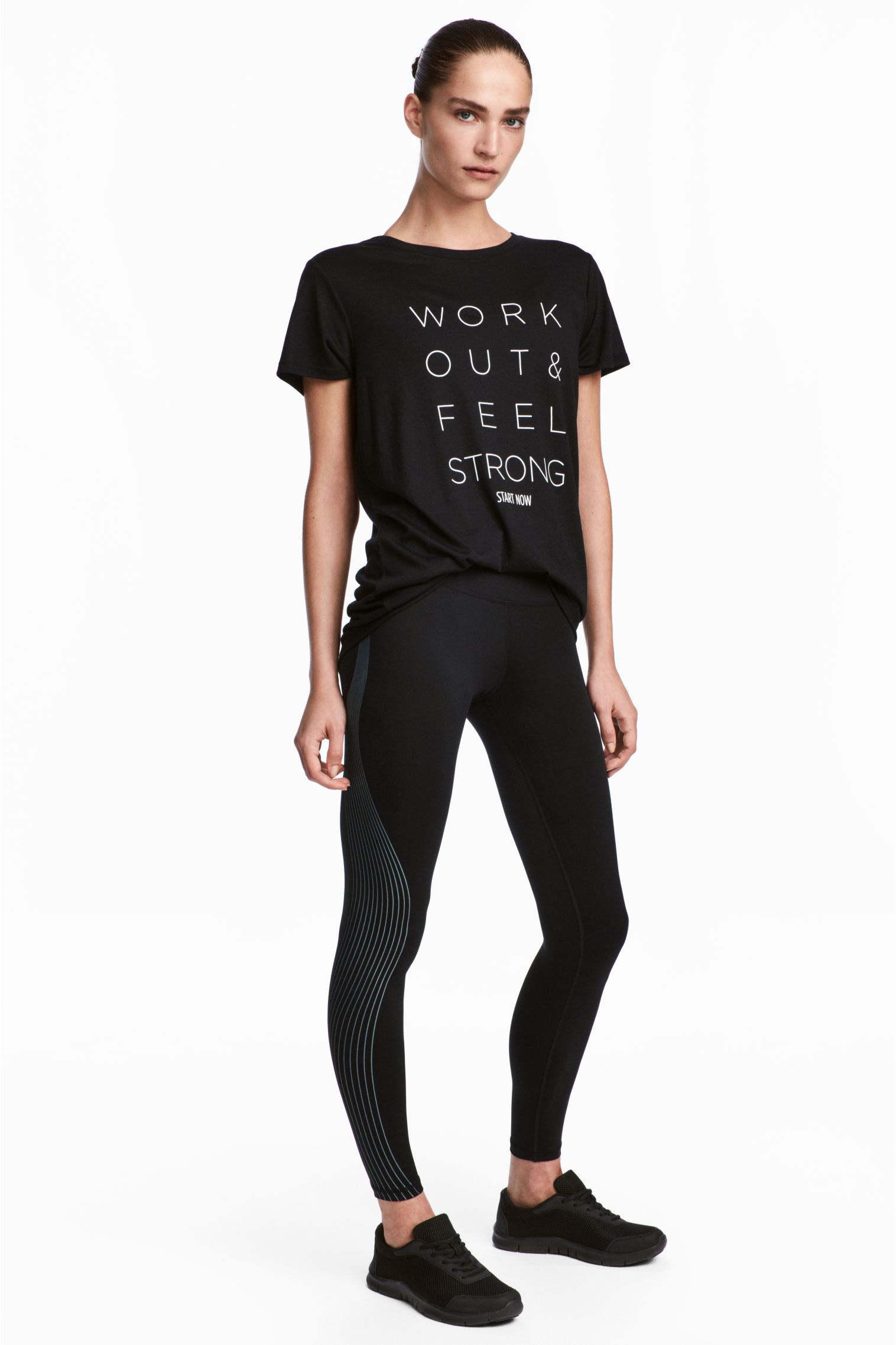 

Спортивные леггинсы H&M M черный 2074843986