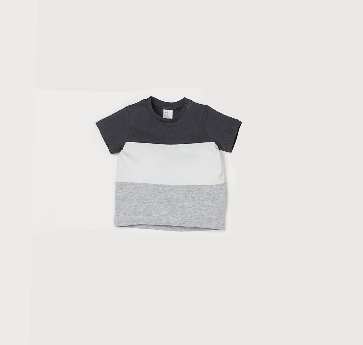 

Футболка H&M 80см темно серый, белый 31058854341