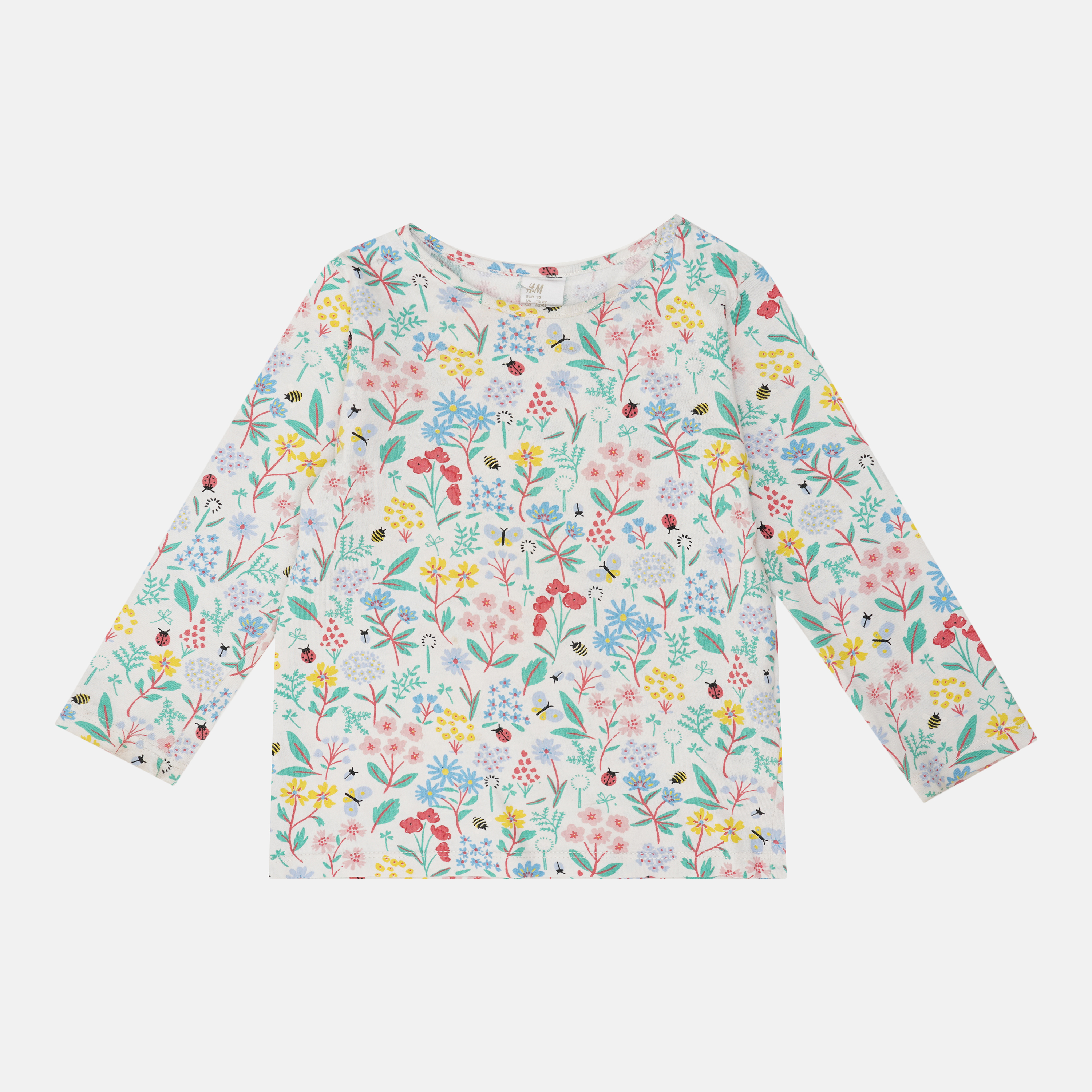 

Лонгслив H&M 92см белый цветы 24047128529