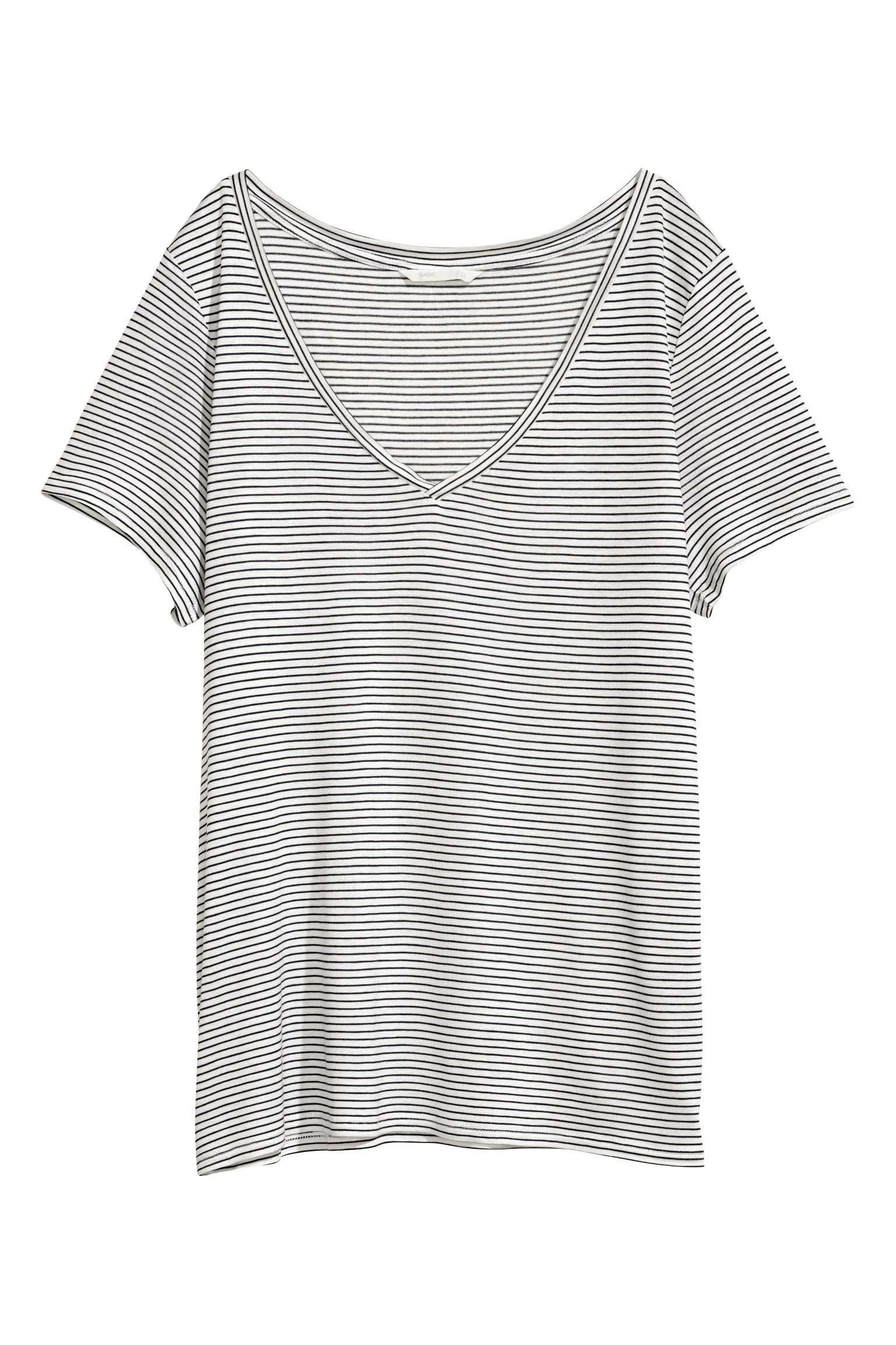 

Футболка H&M  бело черный полоска 307568137, Футболка H&M XS бело черный полоска 307568137