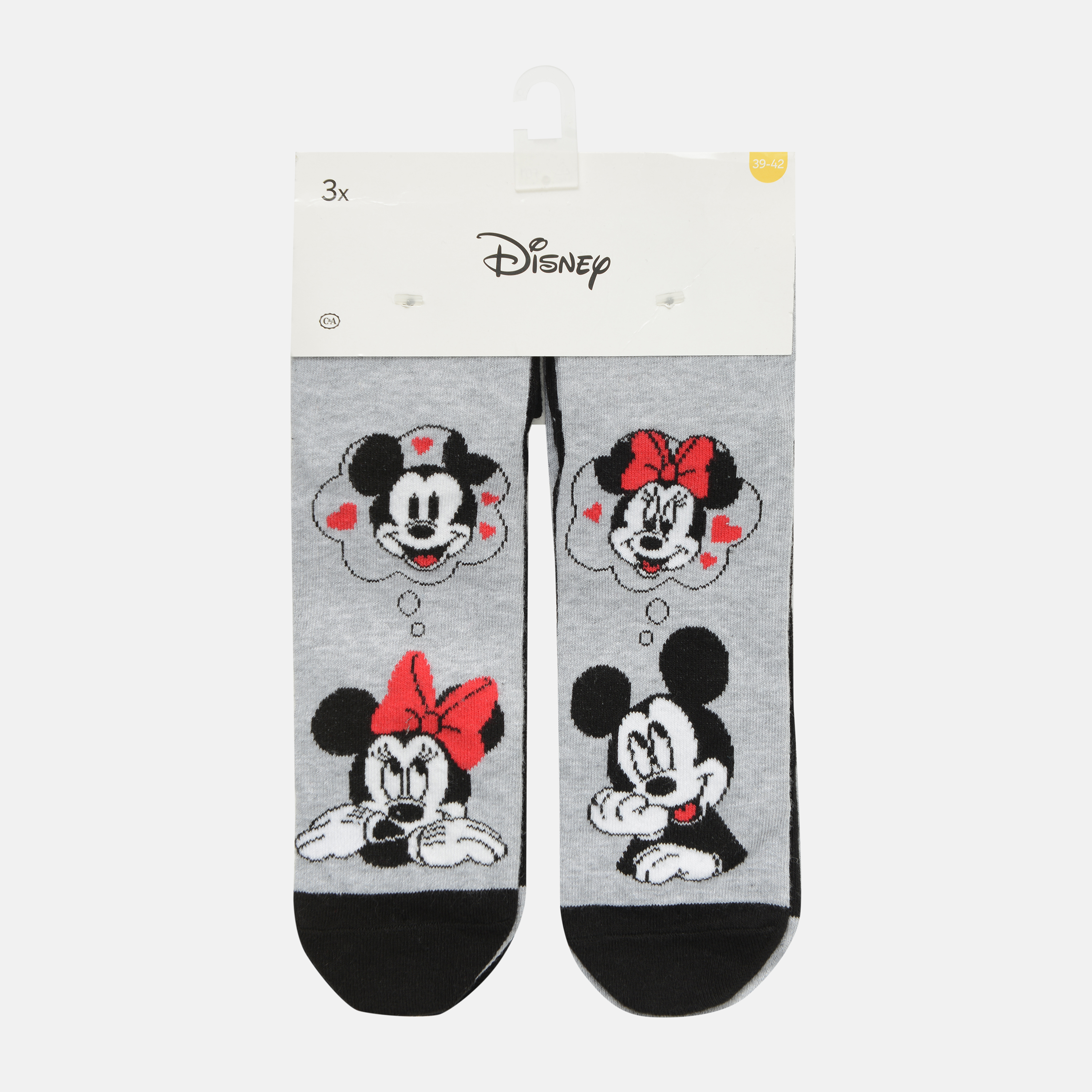 

Носки (3 пары) C&A   серый Minnie 2250179840608, Носки (3 пары) C&A 39 42 серый Minnie 2250179840608
