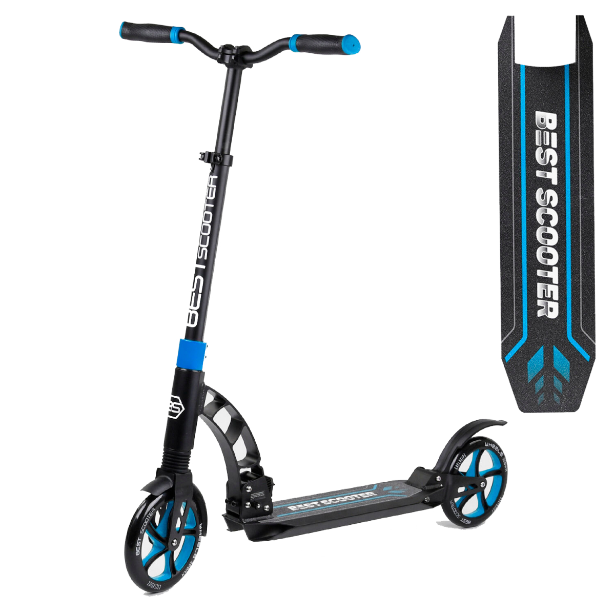 

Самокат двухколесный складной Best Scooter 44073 Серый с голубым