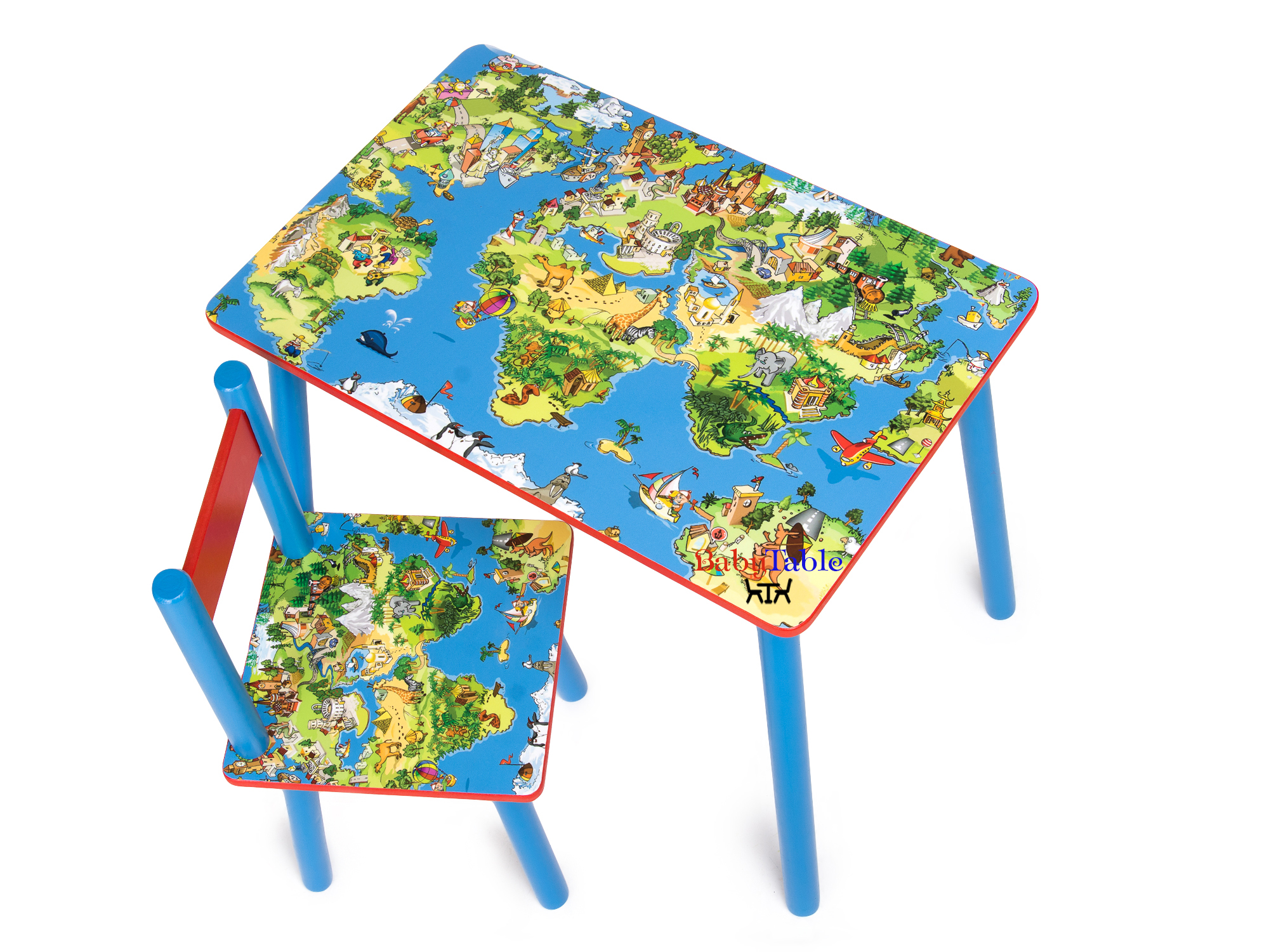 

Детский столик BabyTable Карта мира с 1 стульчиком А
