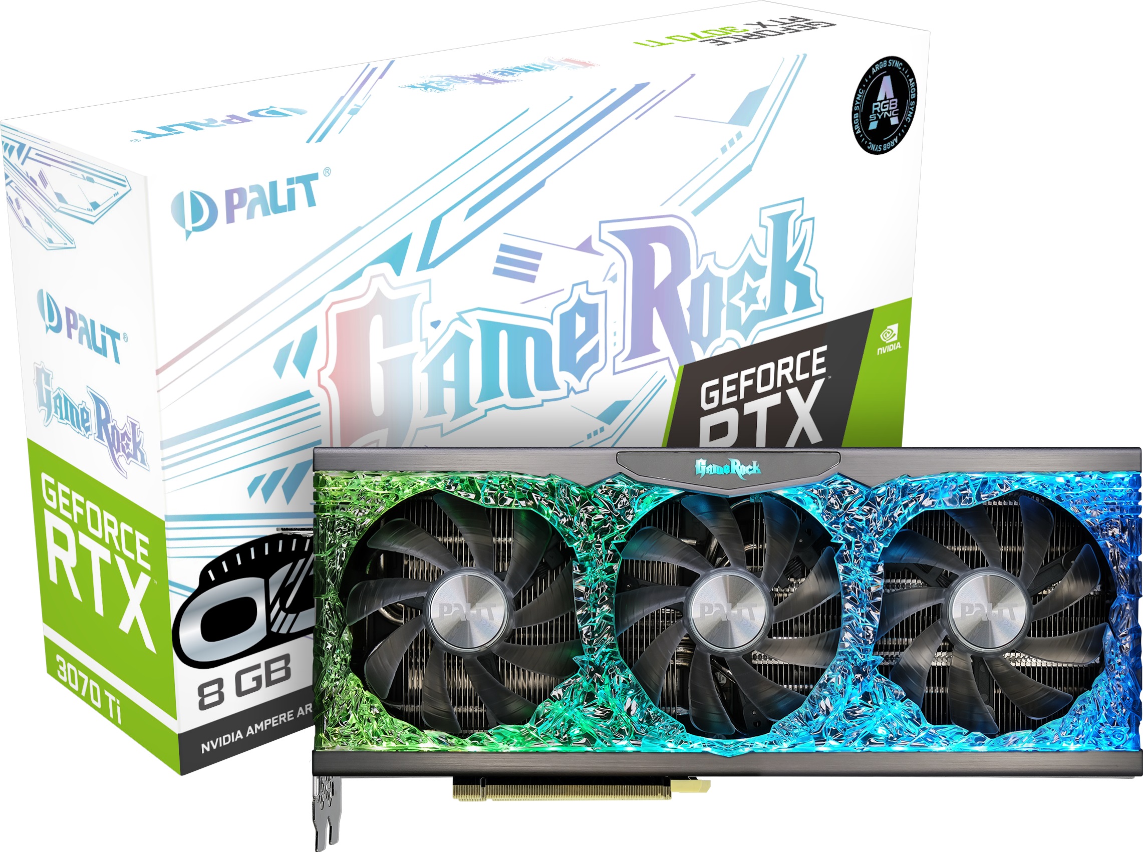 

Видеокарта GF RTX 3070 Ti 8GB GDDR6X GameRock OC Palit (NED307TT19P2-1047G)