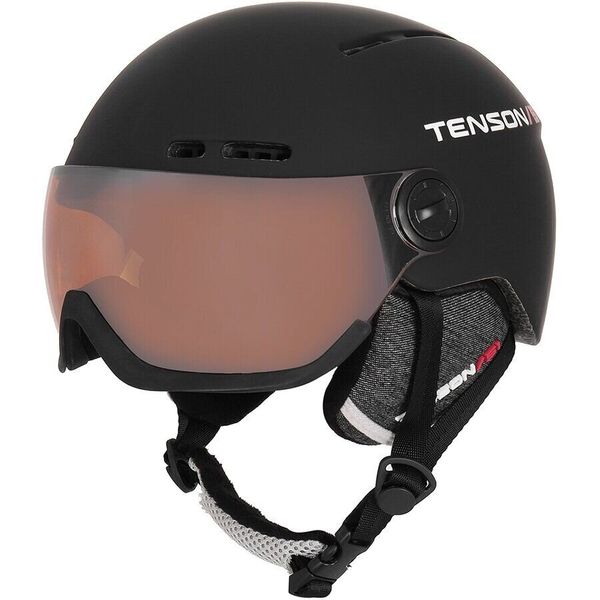 

Горнолыжный шлем с визором и механизмом регулировки Tenson Nano Visor 53-58 Черный (5013870-999-M)
