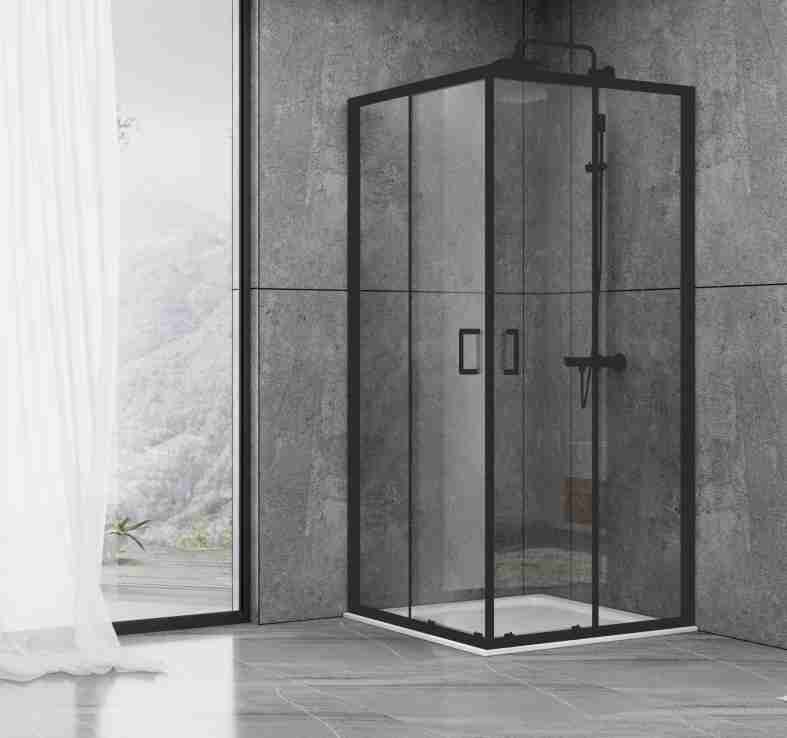 

Душевая кабина Dusel EF184 Black Matt, 100х100х190, двери раздвижные, профиль черный, стекло прозрачное