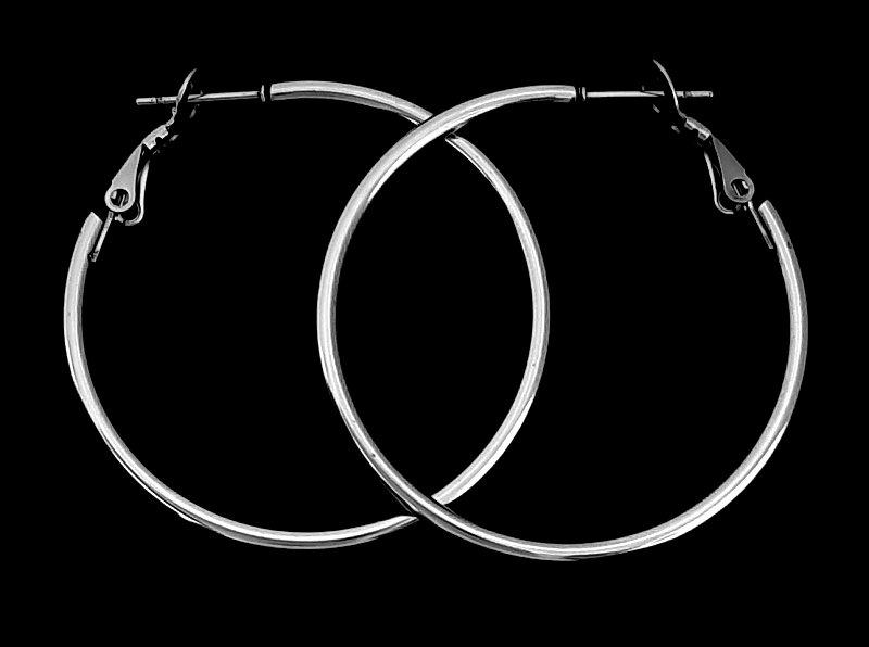 

Серьги кольца Stainless Steel Медицинское золото Родий 5 см. хст-039