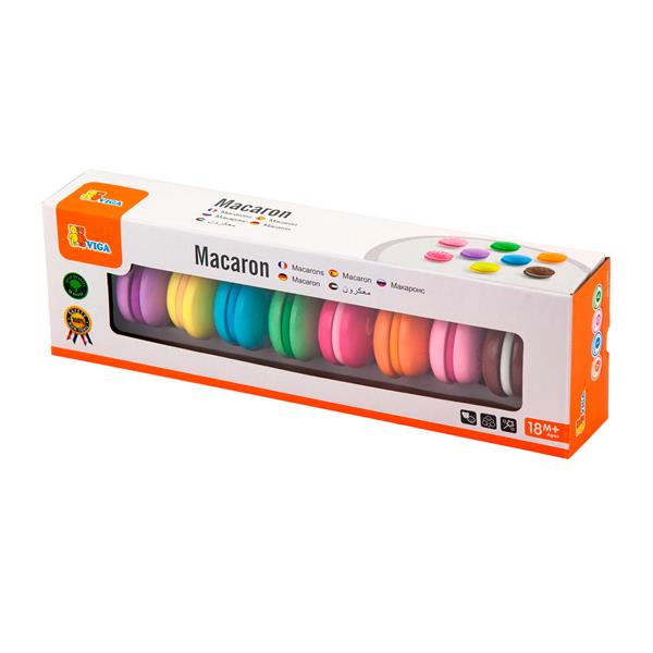 

Игрушечные продукты Viga Toys Печенья макарон из дерева, 8 штук разноцветных