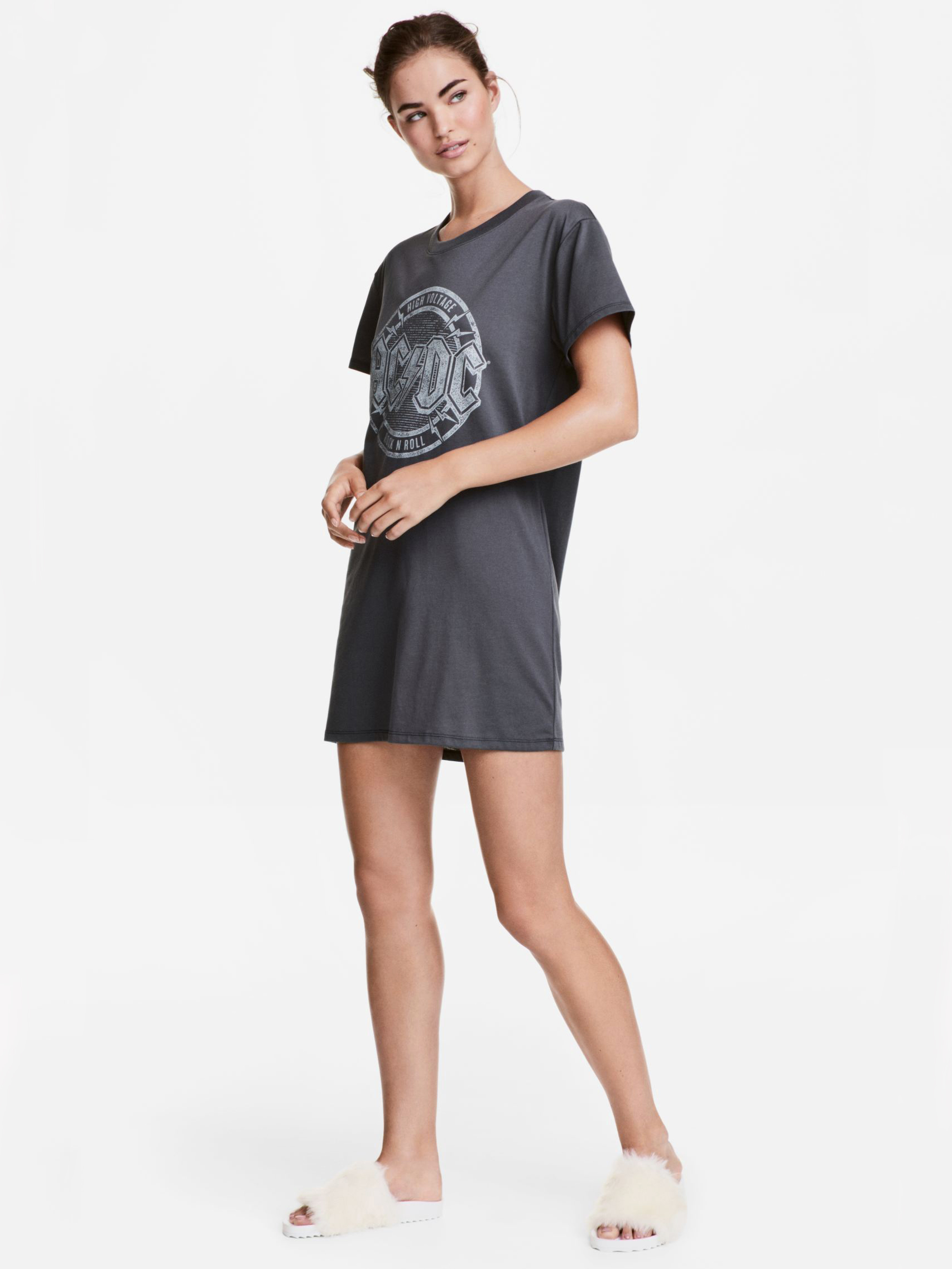

Ночная рубашка H&M 02-0430032-6 XS Серая (СА2000001552490)