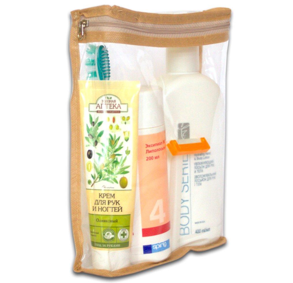 

Прозрачная косметичка в баню\сауну ORGANIZE K006-beige бежевый