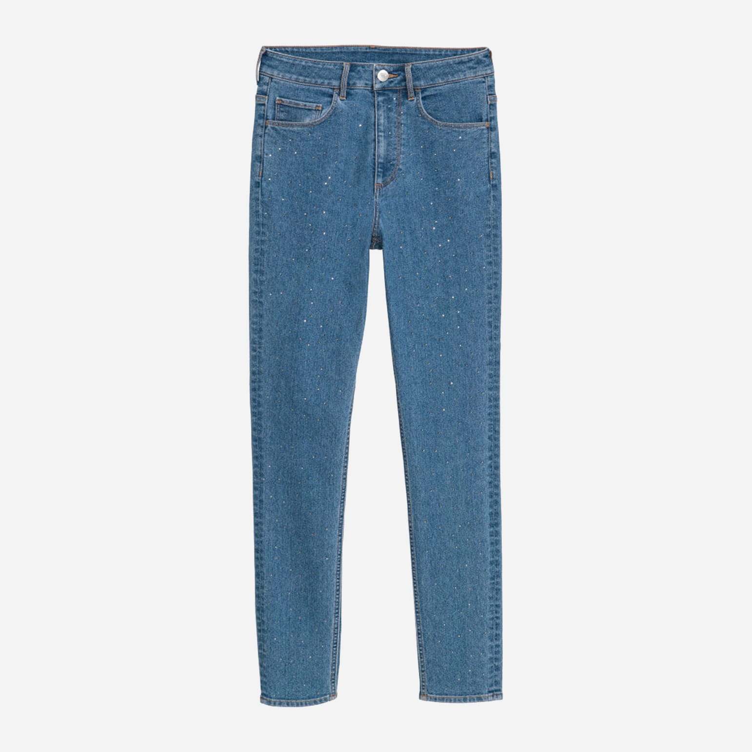 

Джинсы H&M 0569540_стразы_02 W26 Голубые