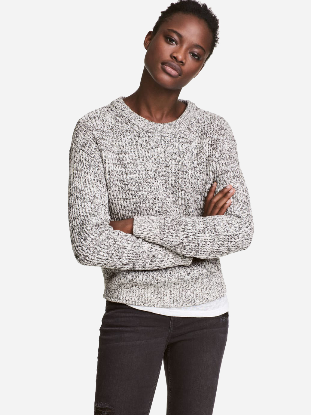 

Джемпер H&M 0537350_бел.чер.мел_03 S Белый