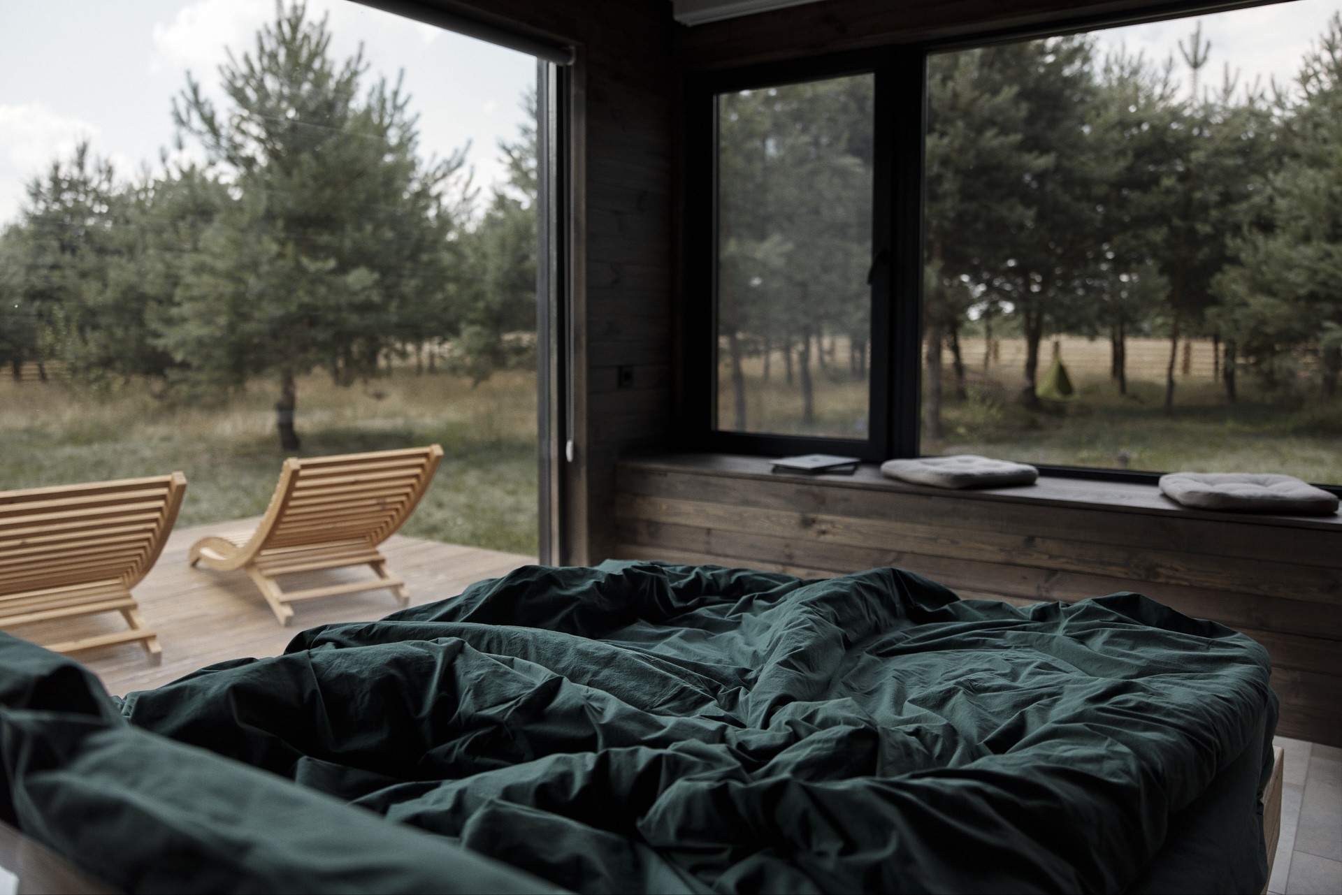 

Постельное белье из вареного хлопка Monhome Forest Темно-зеленый Полуторный