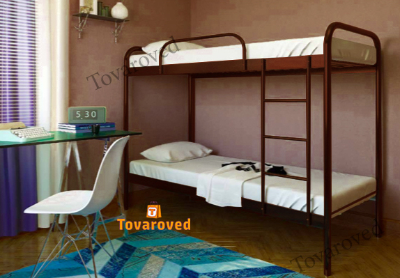 

Двухъярусная кровать металлическая 90x190 Метакам Релакс Дуо Коричневый