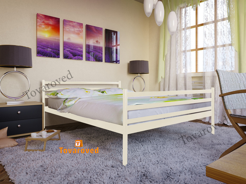 

Кровать полуторная металлическая 120х200 Метакам Флай-2 Бежевый