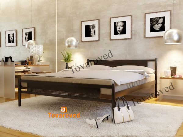 

Кровать двуспальная металлическая 180х190 Метакам Флай New-2 Коричневый