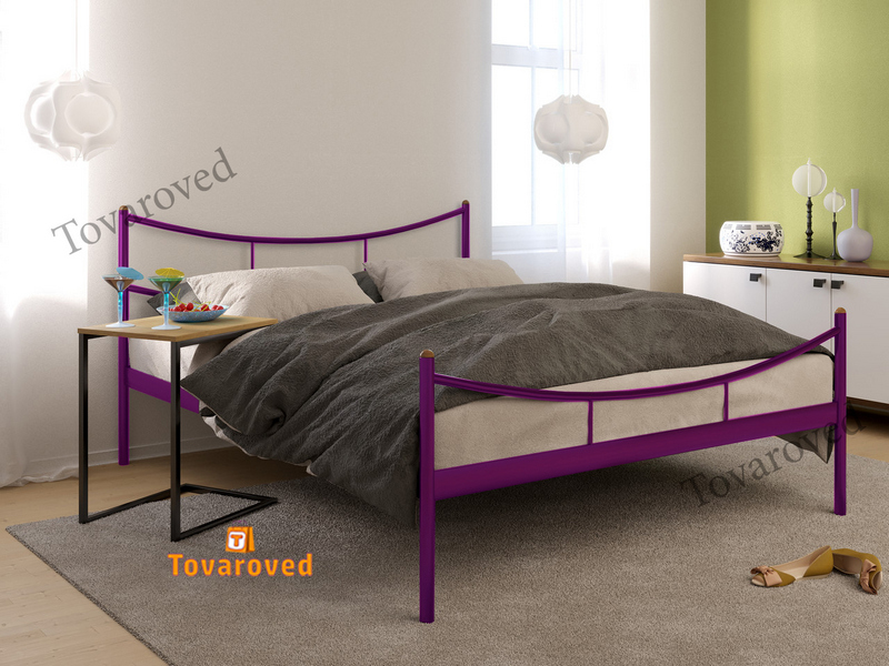 

Кровать двуспальная металлическая 180х200 Метакам Сакура-2 Фиолетовый