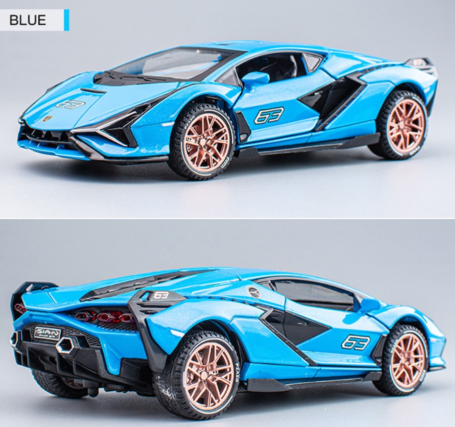

Модель легкового автомобиля Lamborghini Flash SAIN в масштабе 1:32 синего цвета