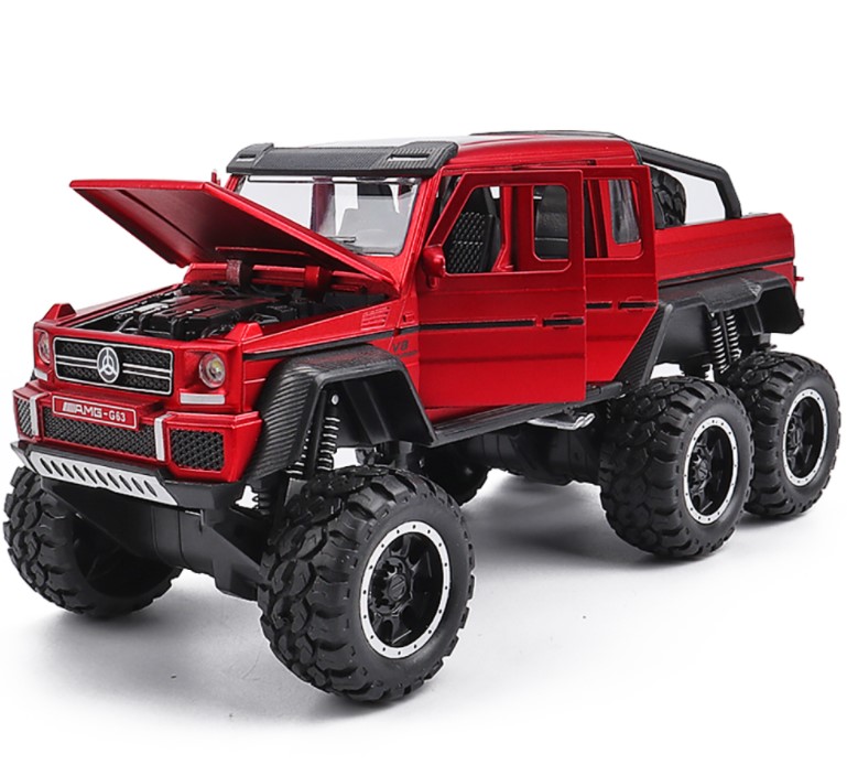 

Модель автомобиля из сплава Mercedes-Benz G63 красный внедорожник шестиколесная дверь