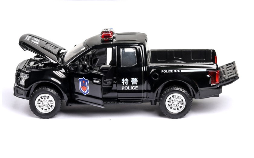 

Модель автомобиля 1:32 Raptor F150 внедорожник звук и свет черного цвета