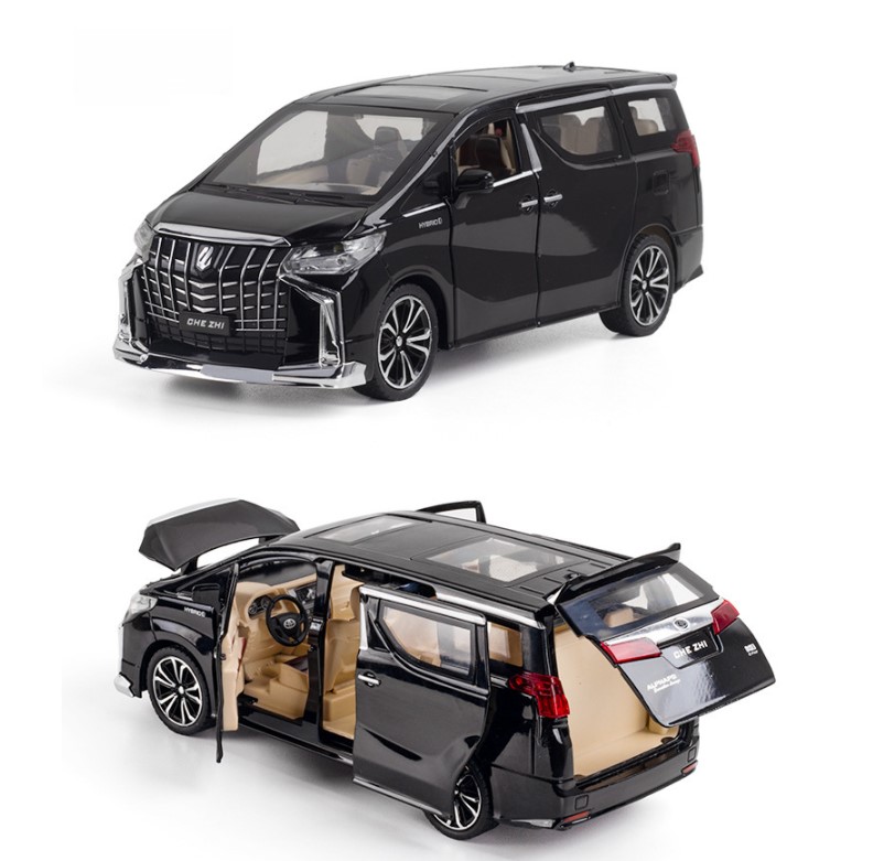 

Модель автомобиля из сплава Toyota Alphard 1:24 черная детская игрушечная машина