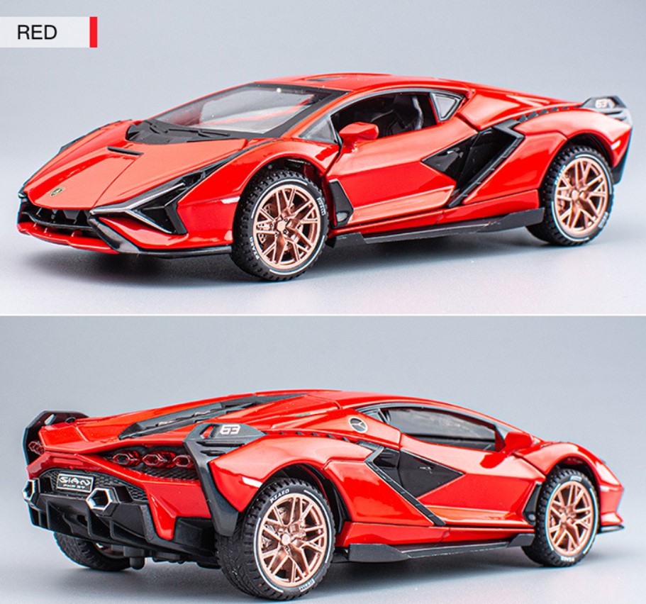 

Модель легкового автомобиля Lamborghini Flash SAIN в масштабе 1:32 красного цвета