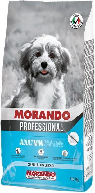 

Cухой корм для взрослых собак малых пород Morando Adult Mini Pro Line с курицей 1.5 кг