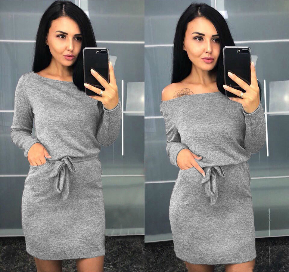 

Fashions • Платье прямое Kate Fashions 42-44 серый (801-фг)