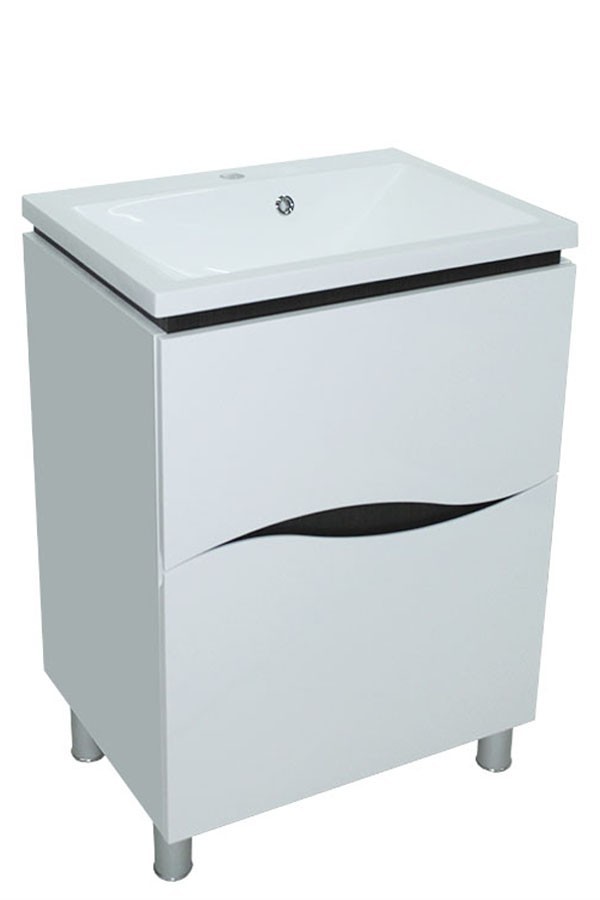 

Тумба Сити с умывальником Bianco 60 (2 ящика), белая